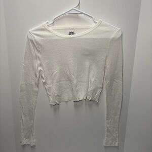 BDG Urban Outfitters White Ribbed Long Sleeve